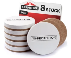 X-protector Veltinio baldų padėkliukai kietmedžio grindims, 8 vnt., 9 cm, baldų padėkliukai, tvirti baldų padėkliukai kietiems paviršiams, balti veltinio padėkliukai, lengvai ir saugiai perkelkite baldus