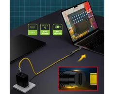 Xiwai itin lankstus, minkštas silikoninis 140w usb-c usb4 kabelis 20 gbps 8k type-c jungtis-jungtis prailginimo kabelis maitinimui ir duomenims, skirtas žaidimų klaviatūrai, pelei, 1 m