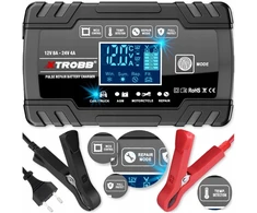 Xtrobb Automatinis automobilinis akumuliatorių įkroviklis su 12v 24v akumuliatoriaus remonto funkcija