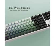 Klaviatūra Xvx shine through gradient seaweed žalias klavišų dangteliai - šoninis spaudinys, double shot pbt, 136 mygtukai, oem profilis cherry gateron mx jungikliams