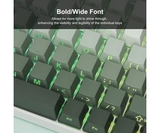 Klaviatūra Xvx shine through gradient seaweed žalias klavišų dangteliai - šoninis spaudinys, double shot pbt, 136 mygtukai, oem profilis cherry gateron mx jungikliams