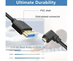 Yacsejao Micro Hdmi į Hdmi spiralinis kabelis 8k Hdmi 2.1 teleskopinis kabelis didelės spartos kabelis palaiko 120hz 48gbps dinaminį Hdr skaitmeniniams fotoaparatams (right)