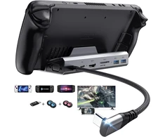 Yce dokstotelė, skirta Steam Deck 6-in-1 Usb šakotuvas su Hdmi 1.4, 2 Usb 3.0 prievadais, 1000 Mbps, Usb-c 100w Pd, Vga Steam Deck priedai, skirti Valve Steam Deck/rog Ally/switch/legion Go
