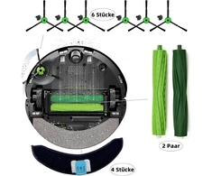 Yivy 26 dalių priedų rinkinys irobot roomba combo j7+ dulkių siurbliui, atsarginių dalių rinkinys combo j7 plus atsarginiams priedams: 4 pagrindiniai šepečiai, 6 šoniniai šepečiai, 4 hepa filtrai, 6 dulkių