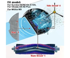 Ytaland atsarginės dalys ir priedai, skirti eureka nere10s e10s, obode a8 a8 plus, midea m9 robotui-siurbliui (1 pagrindinis šepetys, 4 šoniniai šepečiai, 2 hepa filtrai, 4 šluostės)