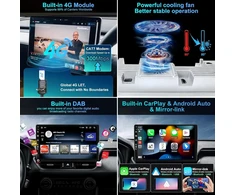 Automagnetola Yuntx 9 colių android 14 automobilinis radijas ford focus 2011-2019| octa core | 6gb 128gb | integruotas 4g lte | carplay &amp; android car | dsp | dab | hdmi | dual band wifi | bluetooth