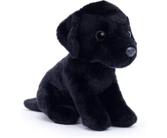 Zappi Co Max juodas labradoro pliušinis šuo (15 cm) - juodas labradoro šuniukas - minkštas, jaukus, perdirbtas - ištikimas šuns kompanionas