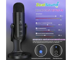 Zealsound Usb-c kondensacinis mikrofonas Pc, telefonui, žaidimams