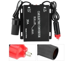 Žemyninis maitinimo šaltinis, galios keitiklis Dc 24 V į 12 V sunkvežimio adapteriui, 24 V į 12 V įtampos keitiklis, automobilinis keitiklis, įtampos mažintuvas 20 A, automobilinis maitinimo šaltinio keitiklis, žiebtuvėlio tipas