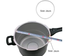 Zerodis slėginės viryklės sandarikliai, skaidrūs silikoniniai sandarikliai, skirti pakeitimui (tinka slėginėms viryklėms, kurių vidinis skersmuo 26 cm)
