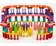 Zerodis vaikiškas medinių žaislų rinkinys 100 dalių medinių domino rinkinys lenktyninis žaislas klasikinis skaičių stalo žaidimas kūdikių lavinamasis žaislas vaikams