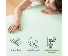 Lova Zinus 7,6 cm memory foam antčiužinis/certipur-us sertifikuotos putos/antčiužinis dėžėje, žaliosios arbatos spalvos