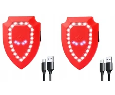 Zlcbbd led saugos šviesa, klipsas, raištis, 2 vnt. ant kuprinės vaikui, usb