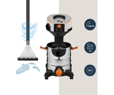 Zonder Pro Aqua dulkių siurblys - 1400w šlapio ir sauso valymo dulkių siurblys su purškimo funkcija, 4l švaraus vandens talpa, 20l nešvaraus vandens talpa, Hepa filtras, pūtimo funkcija, su daugybe priedų kilimams