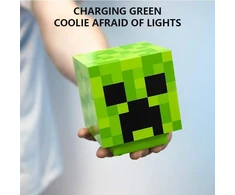 Zoydp Creeper lempa, Creeper šviestuvas su zombių garsais, Creeper 3d ikonos šviestuvas Bdp, lempa, Creeper šviestuvas, stalinė lempa, naktinė lemputė, unikali dovana žaidimui