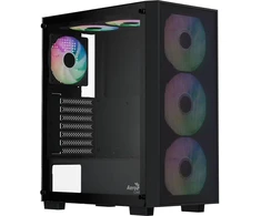 Aerocool kompiuterio korpusas B509A Flow-G-BK-v1 ACCX-BD02002.11, ATX, 650W, 4 ventiliatoriai, grūdintas stiklas, juodas