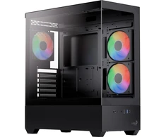 Aerocool P500D-G-BK-v1 ACCM-PN06033.11, kompiuterio korpusas, juodas, Midi-Tower, 45 l, grūdintas stiklas, plienas 0,5 mm, ATX