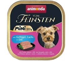 ANIMONDA Vom Feinsten Adult Mini paukštiena, lašiša and dill - wet dog food - 100g