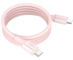 Ansmann kabelis 1700-0205, USB-C į USB-C, 1.2m, 60W, magnetinis, silikoninis, rožinis