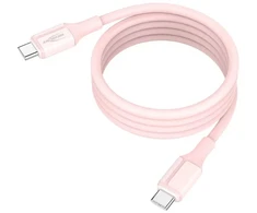 Ansmann kabelis 1700-0205, USB-C į USB-C, 1.2m, 60W, magnetinis, silikoninis, rožinis