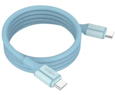Ansmann kabelis USB-C į USB-C 1700-0202, 1.2m, 60W, magnetinis, silikoninis, mėlynas