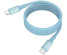 Ansmann kabelis USB-C į USB-C 1700-0202, 1.2m, 60W, magnetinis, silikoninis, mėlynas