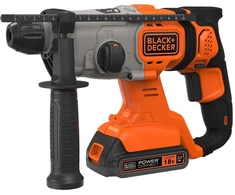 Black &amp; Decker Juodas &amp; Decker Perforatorius Juodas &amp; Decker BCD900D1S-QW; 1,2 J; SDS-plus; 18 V; 1x2,0 Ah akum.+ pakrovėjas