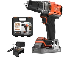 Black &amp; Decker Juodas &amp; Decker wiertarko-wkrętarka smūginis akumuliatorinė, 50Nm, 18V POWERCONNECT, Juodas &amp; Decker [BLD683D1XK-QW] 2,0Ah, dėklas