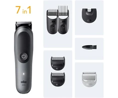 Braun AIO5520 plaukų ir barzdos kirpimo mašinėlė, 7-in-1, 14 ilgio pakopų, 0.5-21mm, 120min, Li-Ion, vandeniui atspari