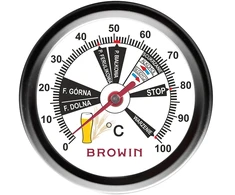 Browin 101600 alaus gaminimo termometras, 0-100°C, 31,5cm, analoginis, adatinis zondas, baltas