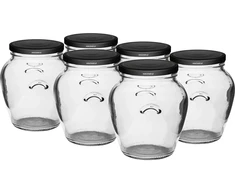 Browin 132549 konservavimo stiklainis, 580 ml, 6 vnt., stiklas, dangtelis Ø82 mm, 6 kabliukai, tinka plauti indaplovėje