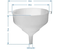Browin 350020 plastmasinis piltuvas, 20 cm, 2,4 L, aukšta briauna, skirtas talpoms ir buteliams