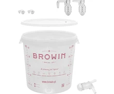 Browin Fermentacijos kibiras 30 L su spausdinta skalė ir čiaupu 340434, 30.0 L, polipropilenas be BPA, su čiaupu, infliacija