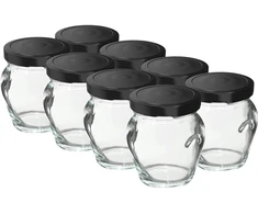Browin konservavimo stiklainis, 132106, 106 ml, 8 vnt., stiklas, su dangteliu, 53 mm, 4 sriegti tvirtinimai