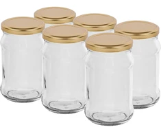 Browin konservavimo stiklainis, 132303, 300 ml, 6 vnt., stiklas, dangtelis Ø66, didelis stiprinimas, universalus dangtelis