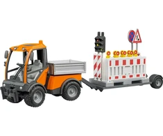 Bruder VarioCar kelių eismo saugos sistema 02693, 1:16, statybvietė, šviesoforai, įspėjamosios užtvaros, žibintai, kelio ženklai