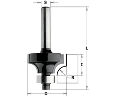 Apvalinimo freza CMT Contractor K938-380; R=12,7; S=8; D=38,1 mm; su guoliu
