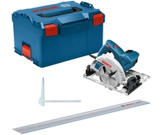 Bosch Handkreissäge GKS 55+ GCE Professional (blau, 1.350 Watt, L-BOXX, Führungsschiene FSN 1400)