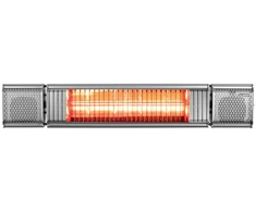 Elektrinis infraraudonųjų spindulių terasos šildytuvas su Bluetooth kolonėlėmis ir LED apšvietimu 2000W IP65 Heat and Beat Pilkas Eurom