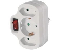 Emos Daugiafunkcinė kištukinė su jungikliu P00282, 1x2P+PE+2x2P, 3 680 W, IP20, vaikų apsauga