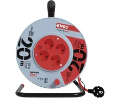 Emos Ilginimo ritė P09220, 20 m, 4 lizdai, 230 V, 10 A, 1 mm2, PVC, IP20, šiluminis saugiklis