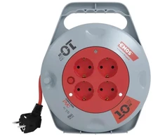 Emos Ilginimo ritė P19510, 10 m, 4 lizdai, 230 V, 10 A, PVC, IP20, H05VV-F3G, šiluminis saugiklis