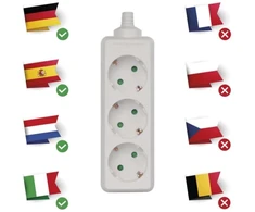 Emos Ilgintuvas P0320, 3×2P+PE, IP20, 3680W, baltas, vaikų apsauga