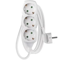 Emos Ilgintuvas P0321, 1,5 m, 3× 2P + PE, balta, PVC, 3680 W, vaikų apsauga