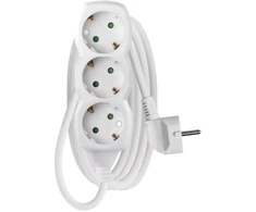 Emos Ilgintuvas P0322, 2m, 3 lizdai, balta, PVC, 3680W, vaikų apsauga