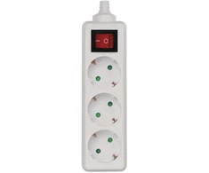 Emos Ilgintuvas P1320, 3×2P+PE, 3680W, IP20, baltas, su jungikliu, vaikų apsauga