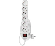 Emos Ilgintuvas P1622, 2m, 6x2P+PE, jungiklis, PVC, 2300W, vaikų apsauga