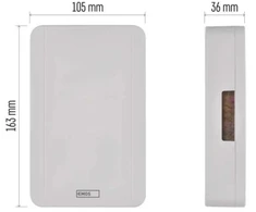 Emos Laidinis durų skambutis P57002, 230V, 85dB, 1 melodija, 1 imtuvas, baltas, be papildomo mygtuko
