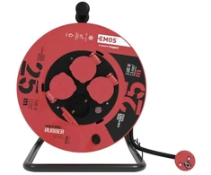 Emos Lauko prailginimo ritė P08225, 25 m, 4 lizdai, 230 V, 1,5 mm2, IP44, guma, šiluminis saugiklis