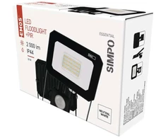 Kondicionierius Emos LED prožektorius ZS2323, 20 W, 2000 lm, IP44, neutraliai balta, 120°, PIR jutiklis, aliuminis